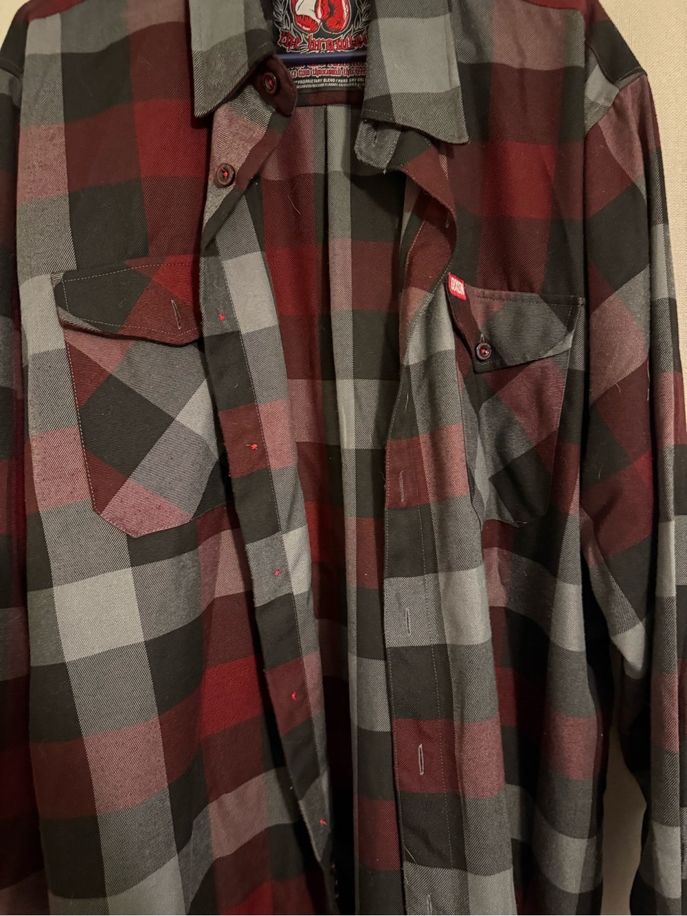 DIXXON Red and Gray Plaid Button-Down Shirt